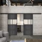 Glasschiebetür BLACK-LINE Loft Schwarzeisen Genietet 29 Blickdicht