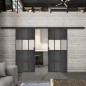 Glasschiebetür BLACK-LINE Loft Schwarzeisen Genietet 32 Blickdicht