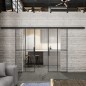 Glasschiebetür BLACK-LINE Loft Schwarzeisen Genietet 08 Auf Klarglas