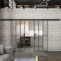 Glasschiebetür BLACK-LINE Loft Schwarzeisen Genietet 12 Auf Klarglas