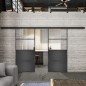 Glasschiebetür BLACK-LINE Loft Schwarzeisen Genietet 14 Auf Klarglas