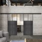 Glasschiebetür BLACK-LINE Loft Schwarzeisen Genietet 19 Auf Klarglas