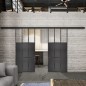 Glasschiebetür BLACK-LINE Loft Schwarzeisen Genietet 23 Auf Klarglas