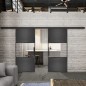 Glasschiebetür BLACK-LINE Loft Schwarzeisen Genietet 27 Auf Klarglas