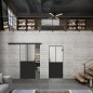 Glasschiebetür BLACK-LINE Loft Schwarzlack 26 Blickdicht