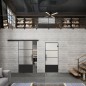 Glasschiebetür BLACK-LINE Loft Schwarzlack 32 Blickdicht