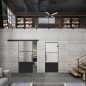 Glasschiebetür BLACK-LINE Loft Schwarzlack 33 Blickdicht