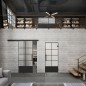 Glasschiebetür BLACK-LINE Loft Schwarzlack 34 Blickdicht