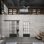 Glasschiebetür BLACK-LINE Loft Schwarzlack 37 Blickdicht