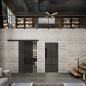 Glasschiebetür BLACK-LINE Loft Schwarzlack 06 Auf Grauglas