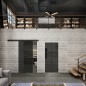 Glasschiebetür BLACK-LINE Loft Schwarzlack 07 Auf Grauglas