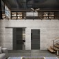 Glasschiebetür BLACK-LINE Loft Schwarzlack 18 Auf Grauglas Glasschiebetür BLACK-LINE Loft Schwarzlack 18 Auf Grauglas