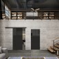 Glasschiebetür BLACK-LINE Loft Schwarzlack 25 Auf Grauglas