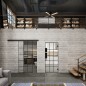 Glasschiebetür BLACK-LINE Loft Schwarzlack 09 Auf Klarglas