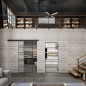Glasschiebetür BLACK-LINE Loft Schwarzlack 16 Auf Klarglas