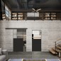 Glasschiebetür BLACK-LINE Loft Schwarzlack 22 Auf Klarglas