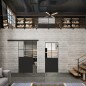 Glasschiebetür BLACK-LINE Loft Schwarzlack 24 Auf Klarglas