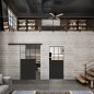 Glasschiebetür BLACK-LINE Loft Schwarzlack 27 Auf Klarglas