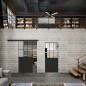 Glasschiebetür BLACK-LINE Loft Schwarzlack 28 Auf Klarglas