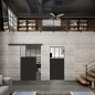Glasschiebetür BLACK-LINE Loft Schwarzlack 29 Auf Klarglas