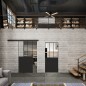 Glasschiebetür BLACK-LINE Loft Schwarzlack 30 Auf Klarglas