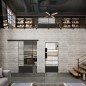 Glasschiebetür BLACK-LINE Loft Schwarzlack 31 Auf Klarglas