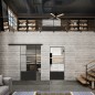 Glasschiebetür BLACK-LINE Loft Schwarzlack 32 Auf Klarglas