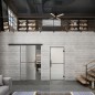 Glasschiebetür BLACK-LINE Loft Rosteisen Genietet 04 Blickdicht
