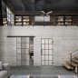 Glasschiebetür BLACK-LINE Loft Rosteisen Genietet 09 Blickdicht
