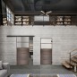 Glasschiebetür BLACK-LINE Loft Rosteisen Genietet 13 Blickdicht