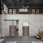 Glasschiebetür BLACK-LINE Loft Rosteisen Genietet 15 Blickdicht