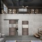 Glasschiebetür BLACK-LINE Loft Rosteisen Genietet 26 Blickdicht