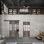 Glasschiebetür BLACK-LINE Loft Rosteisen Genietet 31 Blickdicht