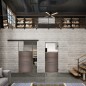 Glasschiebetür BLACK-LINE Loft Rosteisen Genietet 15 Auf Klarglas