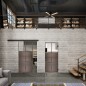 Glasschiebetür BLACK-LINE Loft Rosteisen Genietet 19 Auf Klarglas