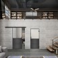 Glasschiebetür BLACK-LINE Loft Schwarzeisen Genietet 16 Blickdicht
