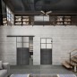 Glasschiebetür BLACK-LINE Loft Schwarzeisen Genietet 17 Blickdicht