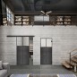 Glasschiebetür BLACK-LINE Loft Schwarzeisen Genietet 19 Blickdicht
