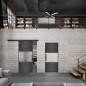Glasschiebetür BLACK-LINE Loft Schwarzeisen Genietet 27 Blickdicht