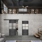 Glasschiebetür BLACK-LINE Loft Schwarzeisen Genietet 28 Blickdicht