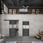 Glasschiebetür BLACK-LINE Loft Schwarzeisen Genietet 29 Blickdicht
