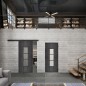 Glasschiebetür BLACK-LINE Loft Schwarzeisen Genietet 34 Blickdicht