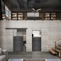Glasschiebetür BLACK-LINE Loft Schwarzeisen Genietet 15 Auf Klarglas