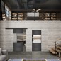 Glasschiebetür BLACK-LINE Loft Schwarzeisen Genietet 25 Auf Klarglas