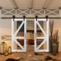 Glasschiebetür BARN-LINE - Country Weiss Rustikal Modell 41