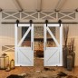 Glasschiebetür BARN-LINE - Country Weiss Rustikal Modell 42