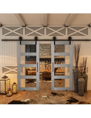 Glasschiebetür BARN-LINE - Country Graueiche Model 31