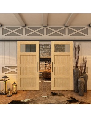 Glasschiebetür BLACK-LINE - Country Sonoma Eiche Model 34