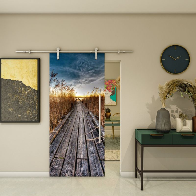 Glasschiebetür PIPE-LINE - Fotoprint Modell 280