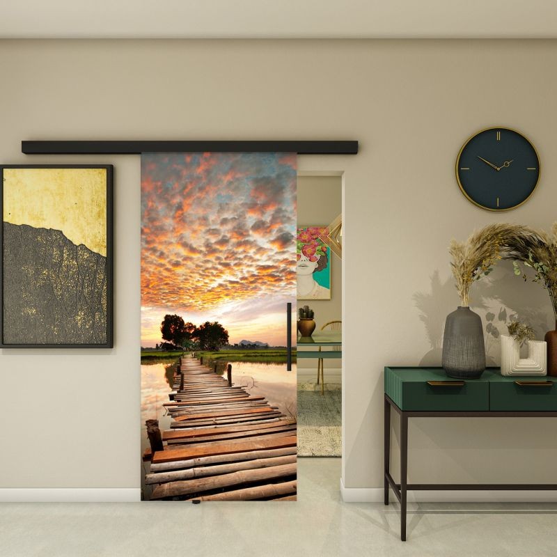 Glasschiebetür BLACK-LINE - Fotoprint Modell 47